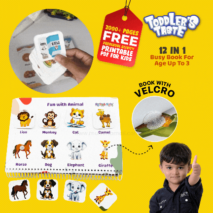 12-in-1 Velcro Binder Book for kids