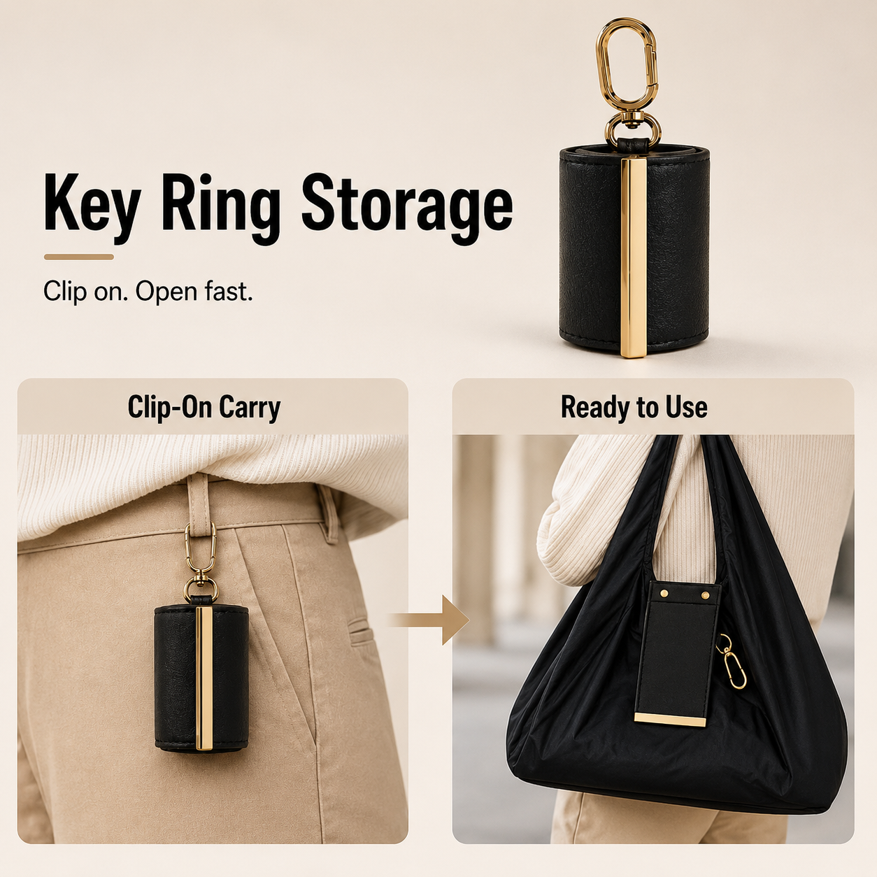 Foldable Keychain Shopping Tote Bag