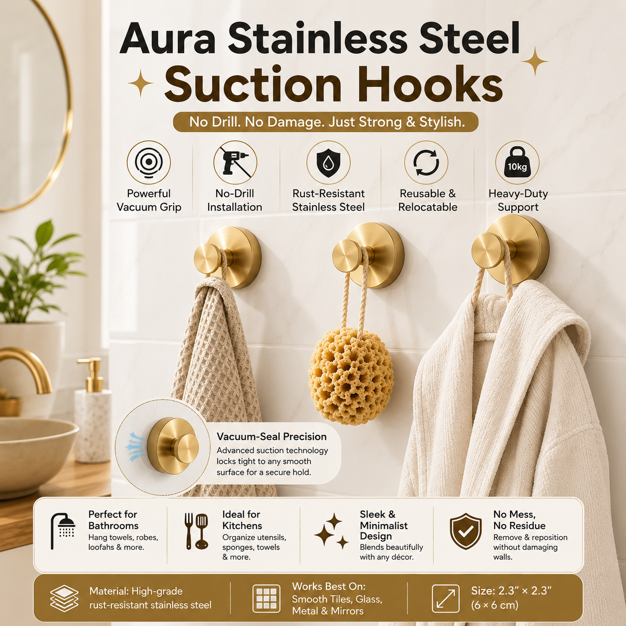Stainless Steel Suction Hooks