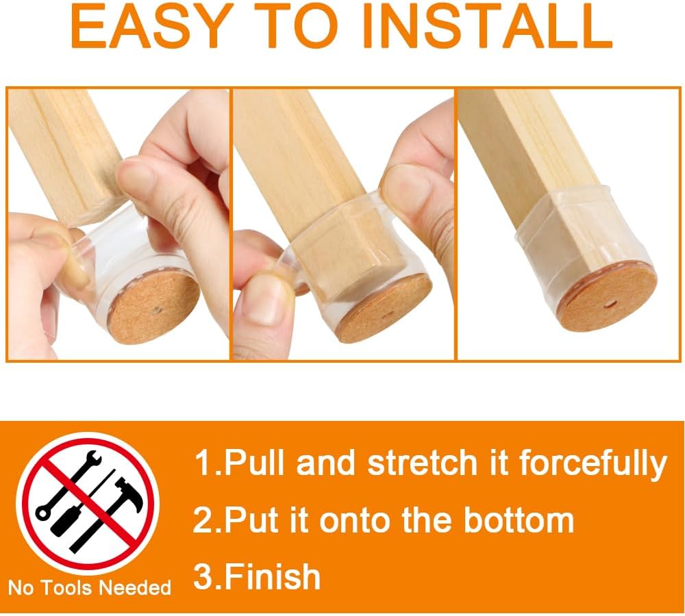 Chair leg protector installation